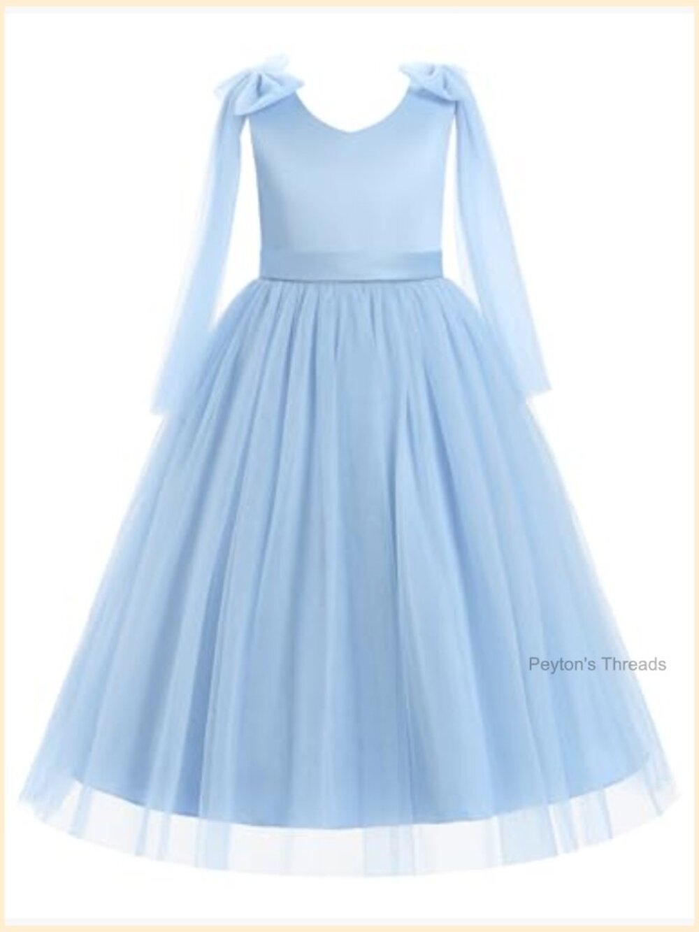 Flower Girl Maxi Dress Wedding Formal Tulle Skirt Princess Pageant Gown - Picture 3 of 6